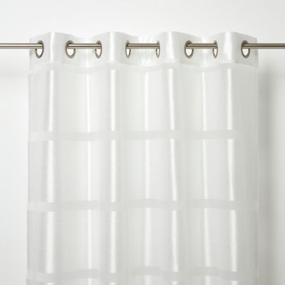 Voilage GoodHome Dokkle blanc l.140 x H.300 cm