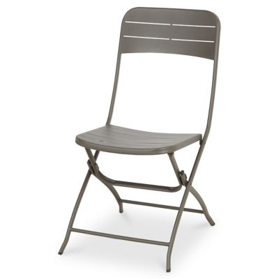 Chaise de jardin pliante Blooma Holi en acier - Coloris gris - Hauteur 87 cm