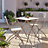 Table de jardin Aronie en acier coloris sable L.61 x l.61 x H.74 cm