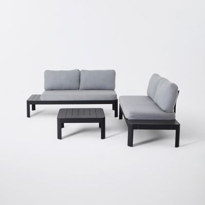 Salon de jardin bas Blooma Amorio métal gris 4 personnes