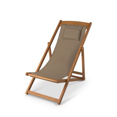 Chilienne bois et toile amovible Blooma Louga taupe