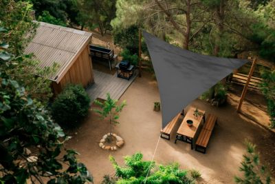 Voile d'ombrage triangle Blooma bleu biscay 300 cm