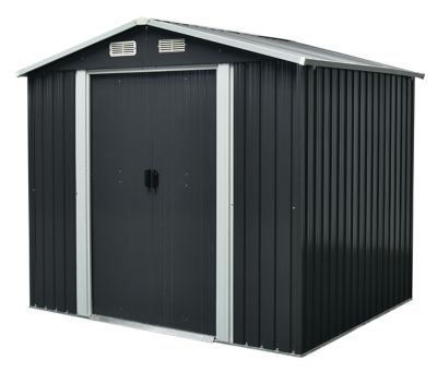 Abri de jardin GoodHome Basic en métal coloris gris ép.0 3 mm