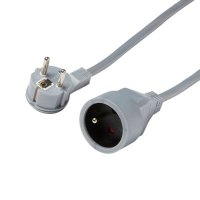 Rallonge intérieur H05VV-F Diall 3 x 1.5 mm² 3m + prise métal