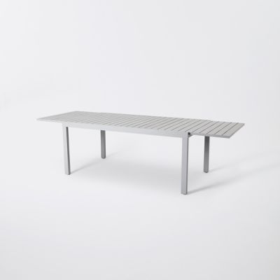 Table de jardin extensible en aluminium Baldi grise 178/271 x 100 cm