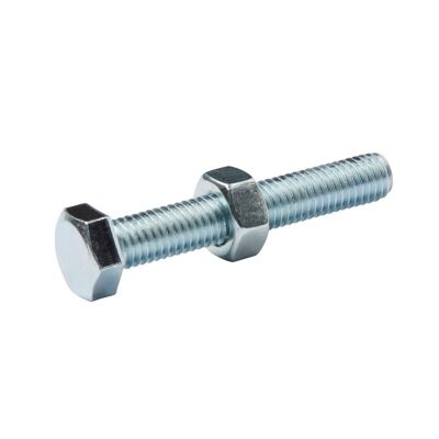 Diall - 10 boulons tête héxagonale acier zingué 8 x 50 mm