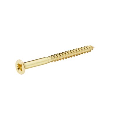 Vis à bois en laiton pozidriv 4x50 mm - 25 pièces