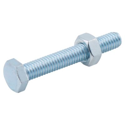 10 boulons tête héxagonale zingué 6 x 40 mm