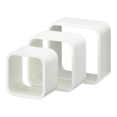 Lot de 3 étagères murales cubes modulables Cusko Form, blanc