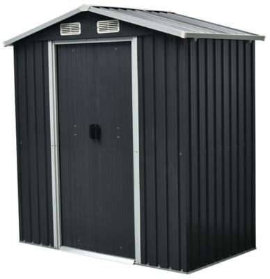 Abri de jardin GoodHome Basic en métal coloris gris ép.0,3 mm surface extérieure 2,12 m² - Goodhome