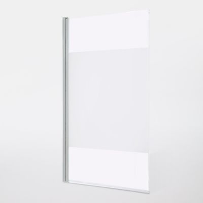 Pare-baignoire 1 volet verre effet dépoli anticalcaire GoodHome Calera H. 140 x l. 85 cm