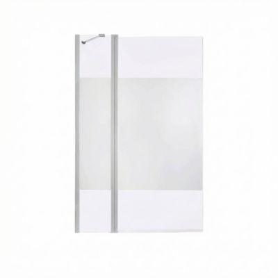 Pare baignoire 2 volets verre effet dépoli anticalcaire GoodHome Calera H. 140 x . 104 cm