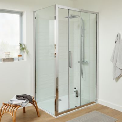Porte de douche coulissante Cooke & Lewis Zilia transparent 120 cm