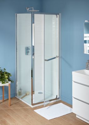 Porte de douche semi pivotante Cooke & Lewis Zilia transparent 80 cm