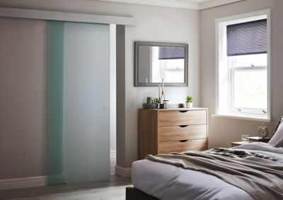 Porte coulissante vitrée dépolie Kidal H.204 x l.83 cm