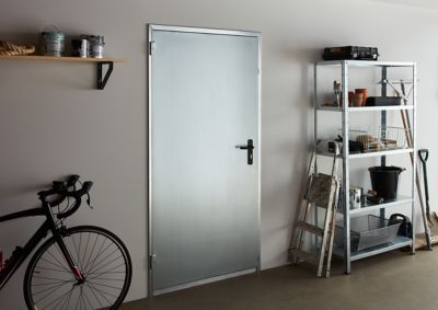 Porte de service non isolée métal 80 x h.200 cm réversible