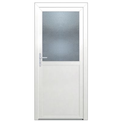 Porte de service 1/2 vitrée pvc 80 x h.205 cm poussont droit