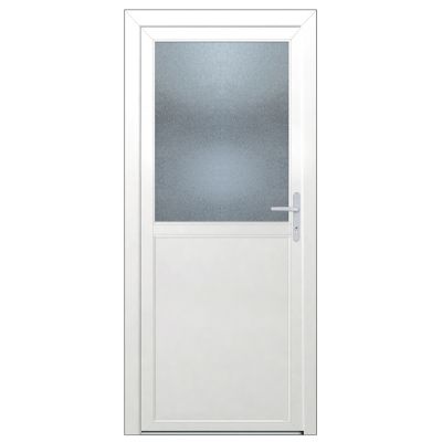 Porte de service 1/2 vitrée PVC 80 x h.205 cm poussant gauche