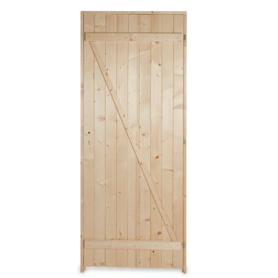 Porte de service bois 80 x h.200 cm poussant gauche