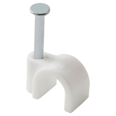 Diall - 100 cavaliers ronds en nylon DIALL ø 7 mm blanc