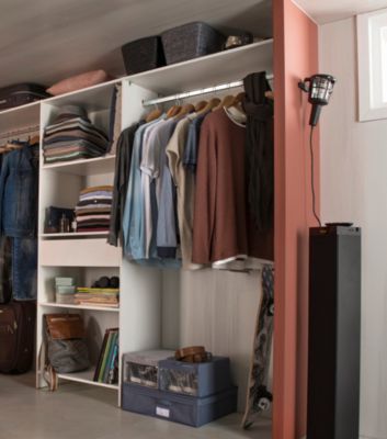 Kit dressing 1 colonne réversible Satelit coloris blanc H. 180 x L. 150 x P. 40 cm