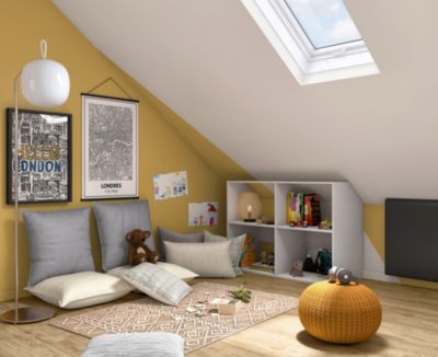 Kit dressing sous combles Dom coloris blanc H. 67/90 x L. 120 x P. 48 cm - Goodhome