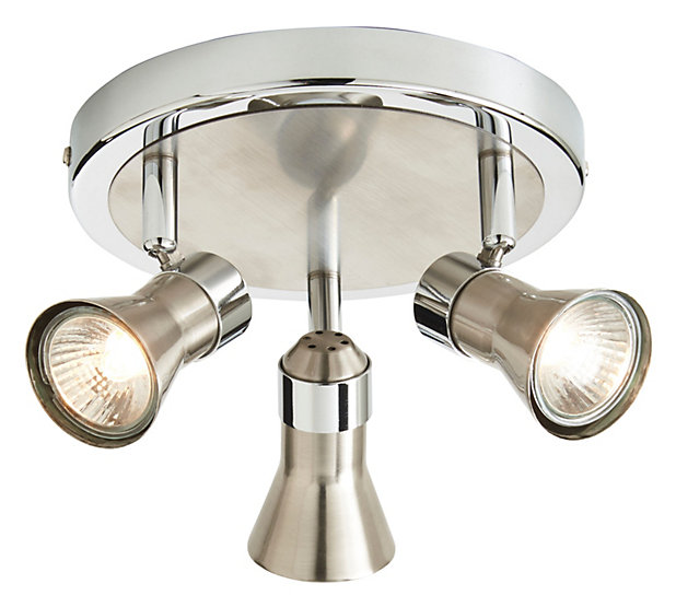 Plafonnier 3 spots Aphroditus métal chrome brossé GU10 3x50 W Plafonnier 3 spots Aphroditus métal chrome brossé GU10 3x50 W