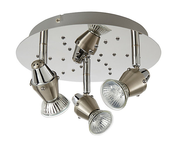 Plafonnier 3 spots Aphroditus métal chrome brossé GU10 3x50 W Plafonnier 3 spots Aphroditus métal chrome brossé GU10 3x50 W