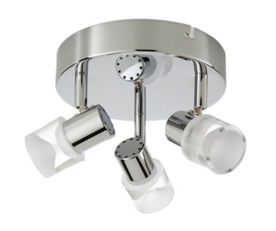 Plafonnier 3 spots Mageia métal/verre chrome LED 5,5 W | Castorama