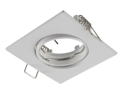 Support carré pour spot encastrable LED Colours Ares métal blanc Ø8,5 cm