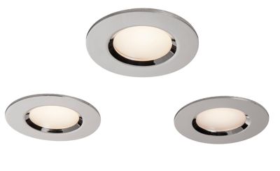 3 Spots A Encastrer Led Integree Colours Etana Ip65 Chrome O8 5 Cm Castorama