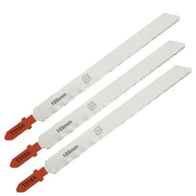 3 lames de scie sauteuse T droite propre Métal fin - acier