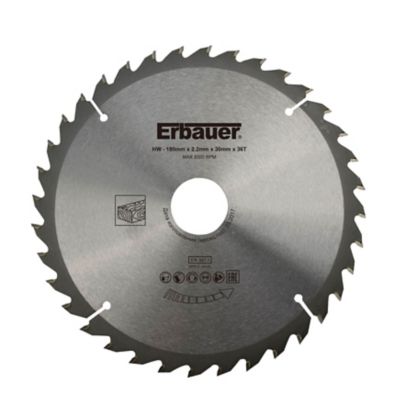 Lame de scie circulaire Bois Erbauer Ø180 x30/20/16 coupe moyenne 36 dents