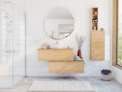 Carrelage mural Leccia 15 x 15 cm blanc