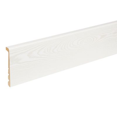 Couvre-plinthe MDF effet hêtre blanc 220 x 13 cm, ép. 16 mm