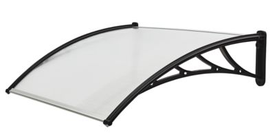 Auvent plastique et polycarbonate Geom Tiffanio gris clair 120 X 90 cm