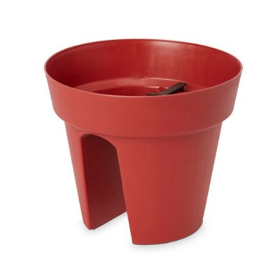 Pot balcon rond plastique Nurgul V rouge ø28 x h.24 cm