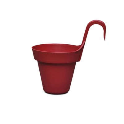 Pot suspendu rond plastique Blooma Nurgul V rouge ø20 x h.28 cm