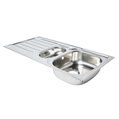 Évier en inox poli 1,5 bacs à encastrer Nakaya - Cooke Et Lewis