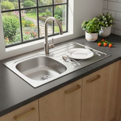 Évier en inox finition nid d'abeille 1 bac à encastrer Nakaya - Cooke Et Lewis