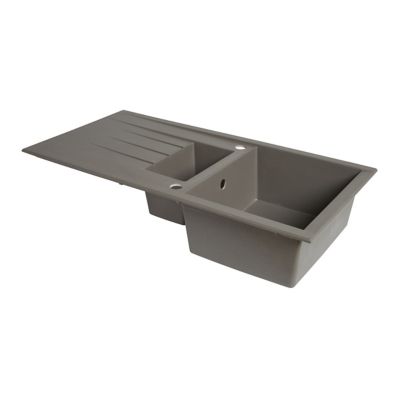 Évier en résine grise mate 1,5 bacs à encastrer Ising - Cooke Et Lewis