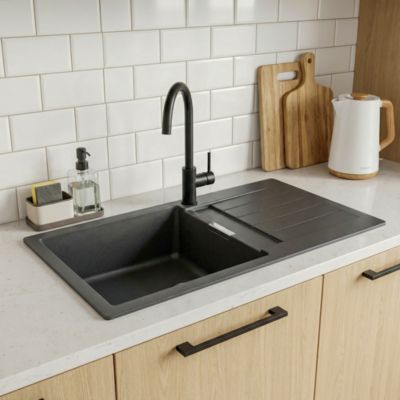 Évier en composite de quartz gris 1 bac à encastrer Galvani - Cooke Et Lewis