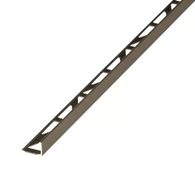 Diall - Profilé de carrelage intérieur Diall droit aluminium champagne brossé texturé L.2,5m x l.1,74cm x ep.20mm