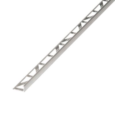 Profilé de carrelage intérieur Diall droit aluminium effet chromé poli L.2,5m x l.2,2cm x ep.8mm