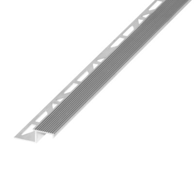 Nez de marche extérieur Diall droit aluminium brut argent lisse 35mmx250cm