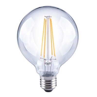 Ampoule filament LED globe E27 6,5W=60W blanc chaud ...