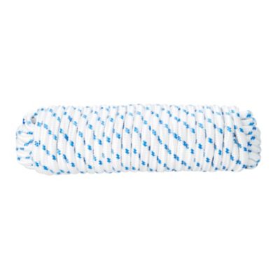 Corde tressée en polypropylène blanche et bleue DIALL ø10mm, 15 m