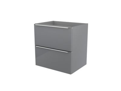 Meuble sous vasque suspendu l.60 x H.60 x P.45 cm, gris brillant, GoodHome Imandra