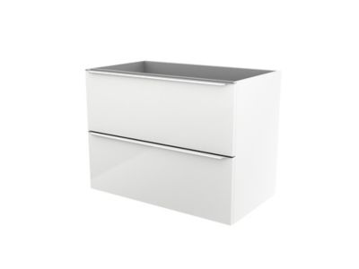 Meuble sous vasque suspendu l.80 x H.60 x P.45 cm, blanc brillant, GoodHome Imandra