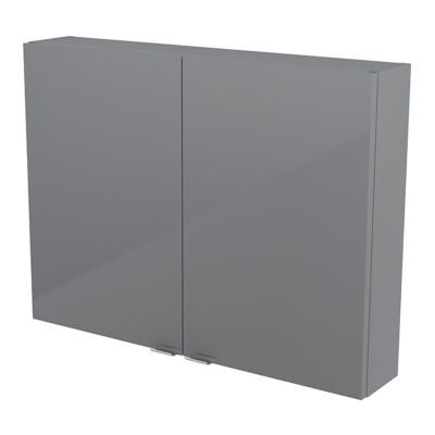 Armoire salle de bains gris Imandra 80 x 60 x 15 cm